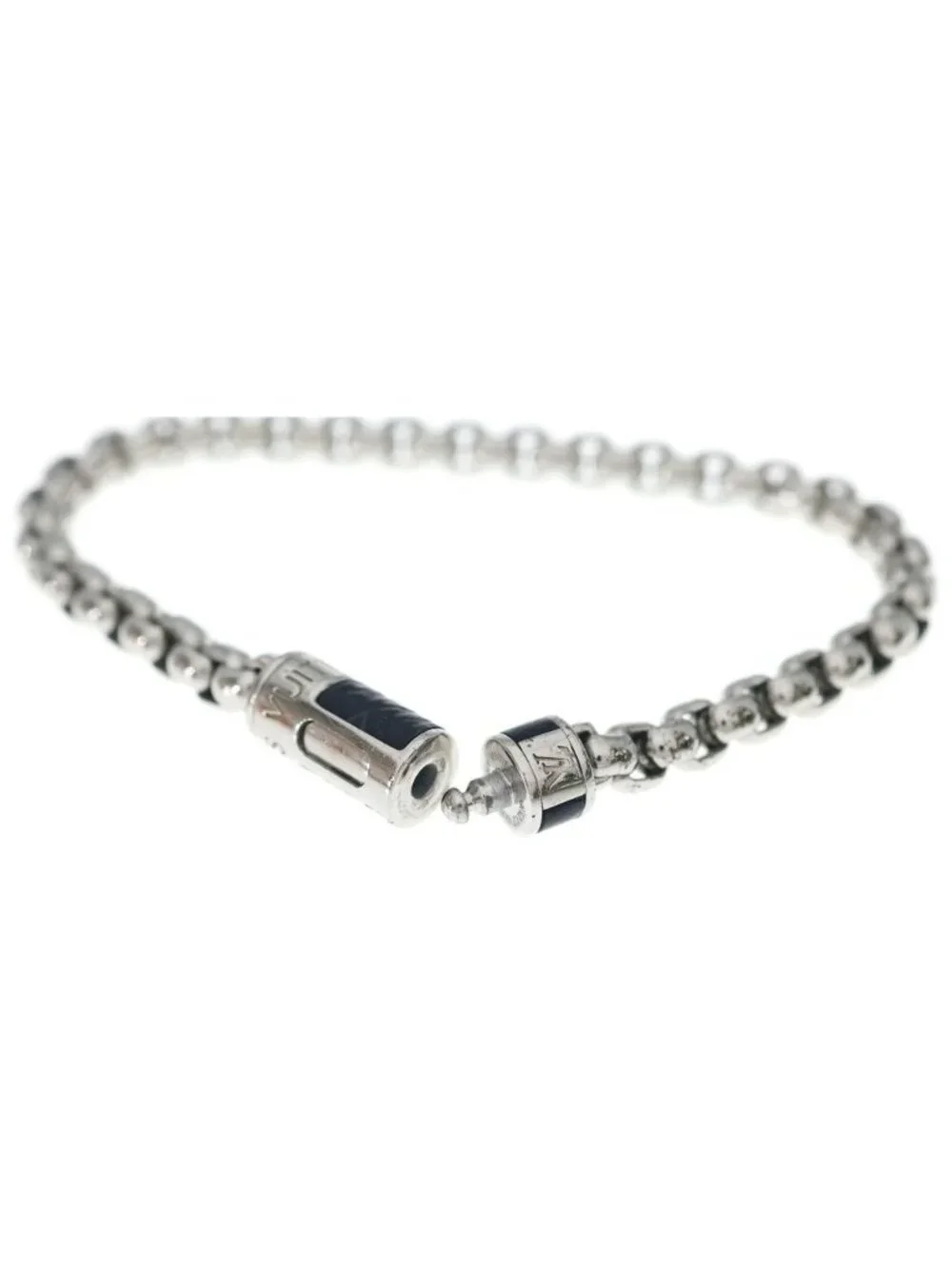 Louis Vuitton Monogram Eclipse Bracelet Chain Silver
